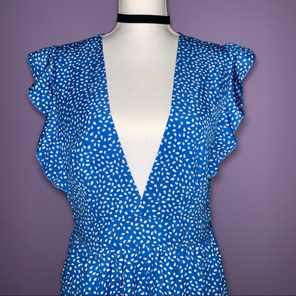 SOLD  Blue and White Polka Dot Dress - Picture 4 of 13
